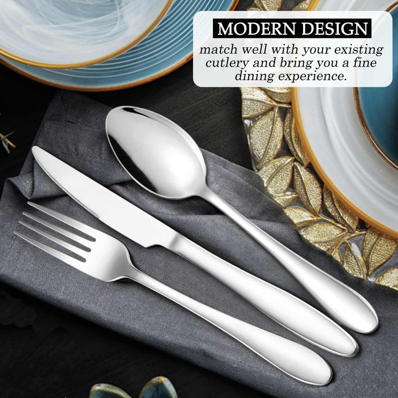 LIANYU Silverware Flatware Set for 8  40 Piece Stainless Steel Home Kitchen Restaurant Tableware Cutlery Set  Include Forks Spoons Knives  Mirror Finish  Dishwasher Safe - Image 4